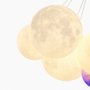 Lune Lustre Lampes Bulle Lustre Lumière pour Salon Chambre D'enfant Chambre Lampes Suspendues Or Noir G9 Ampoule AC220V