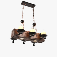 Lustre Antique en bois et métal