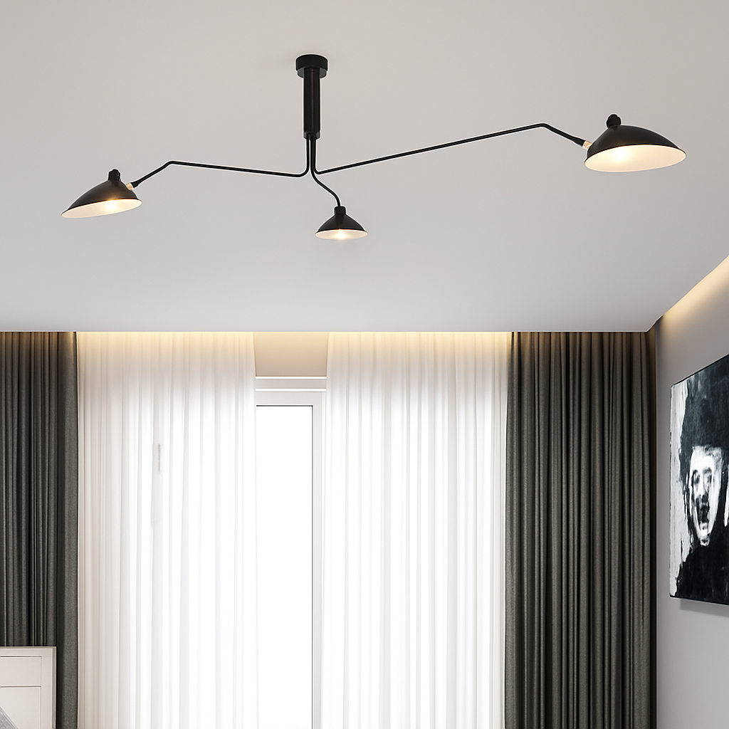 lustre araignée en fer nordique vintage industriel led éclairage - vue 4 sur 14