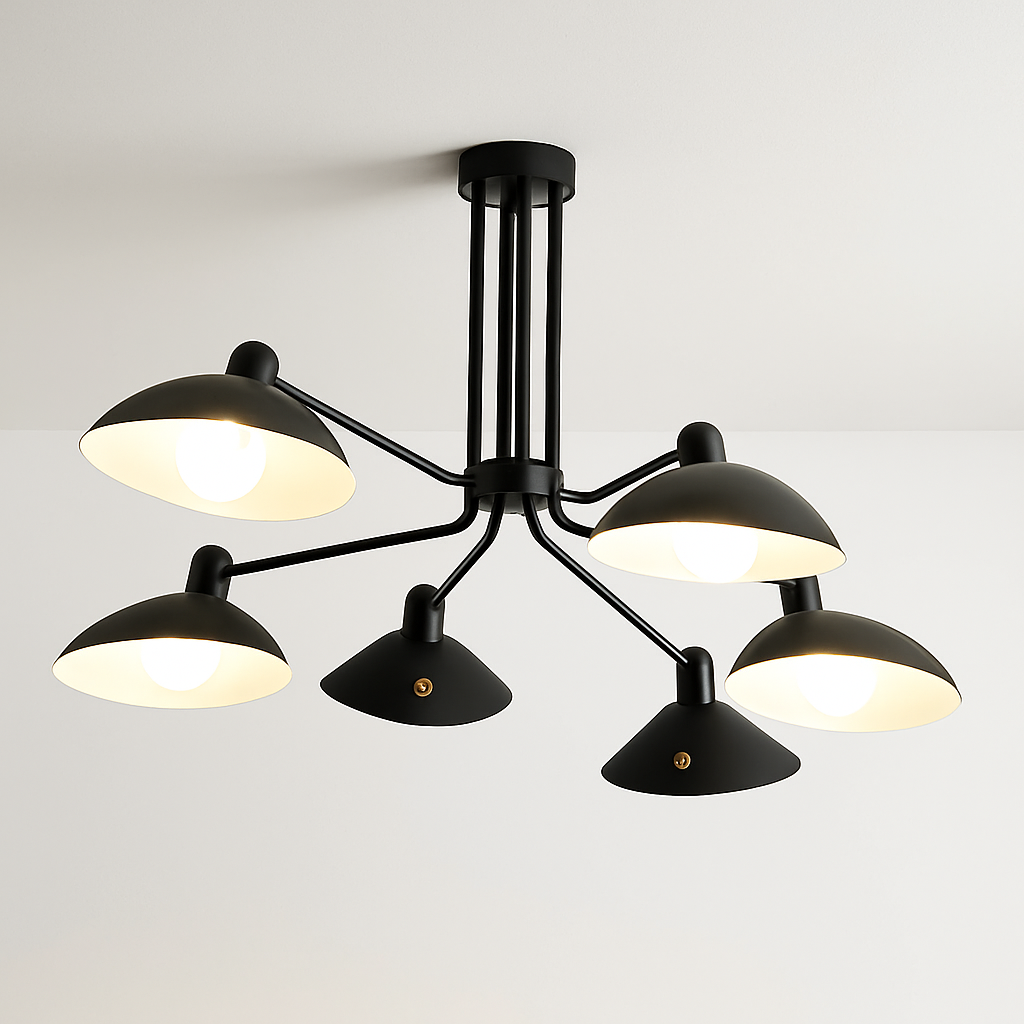 lustre araignée en fer nordique vintage industriel led éclairage - vue 5 sur 14