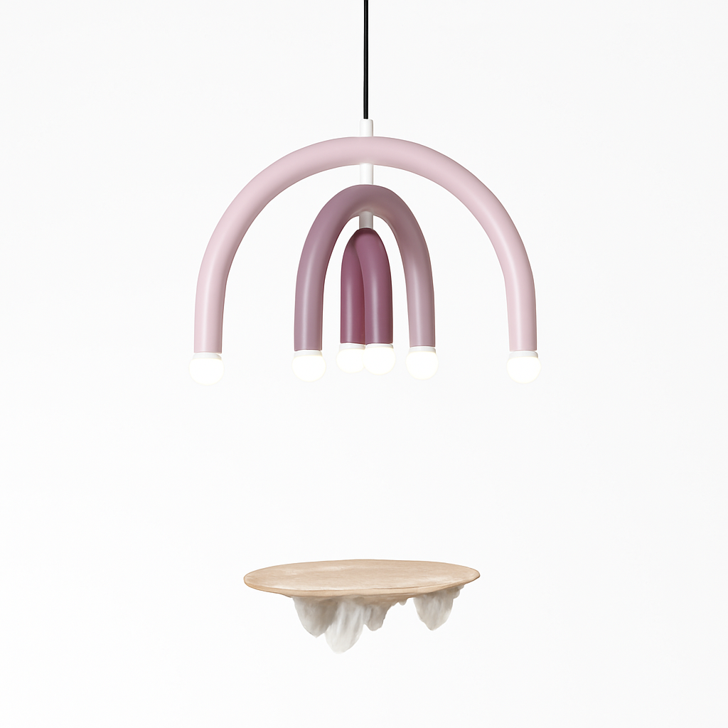 Italian designer u-shaped rainbow chandelier - vue 6 sur 18