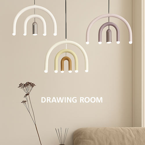 Italian designer u-shaped rainbow chandelier - vue 4 sur 18