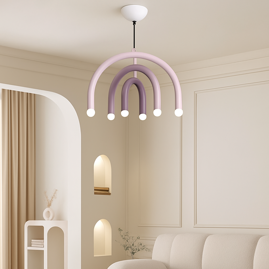 Italian designer u-shaped rainbow chandelier - vue 4 sur 18