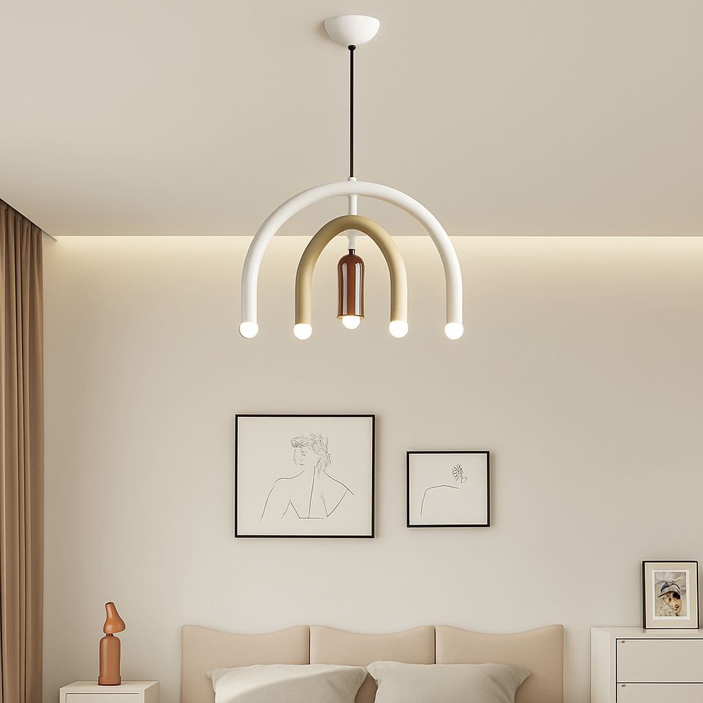 Italian designer u-shaped rainbow chandelier - vue 5 sur 18