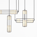lustre art déco en verre et métal pour intérieur moderne