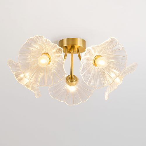 Lustre avec fleurs en verre déco nordique moderne - vue 12 sur 14
