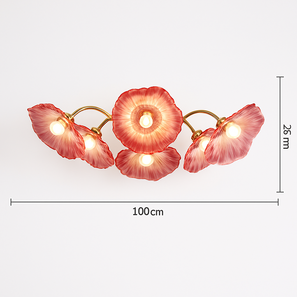Lustre avec fleurs en verre déco nordique moderne - vue 14 sur 14