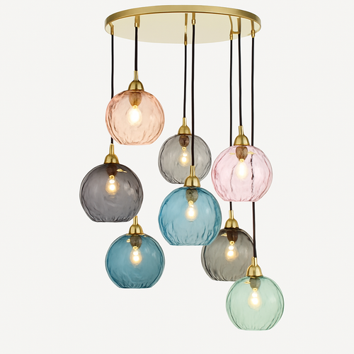 lustre boule de verre moderne grain d'eau luminaire suspendu nordique