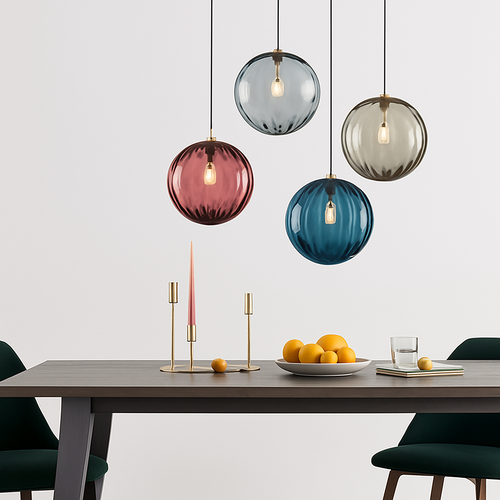 lustre boule de verre moderne grain d'eau luminaire suspendu nordique