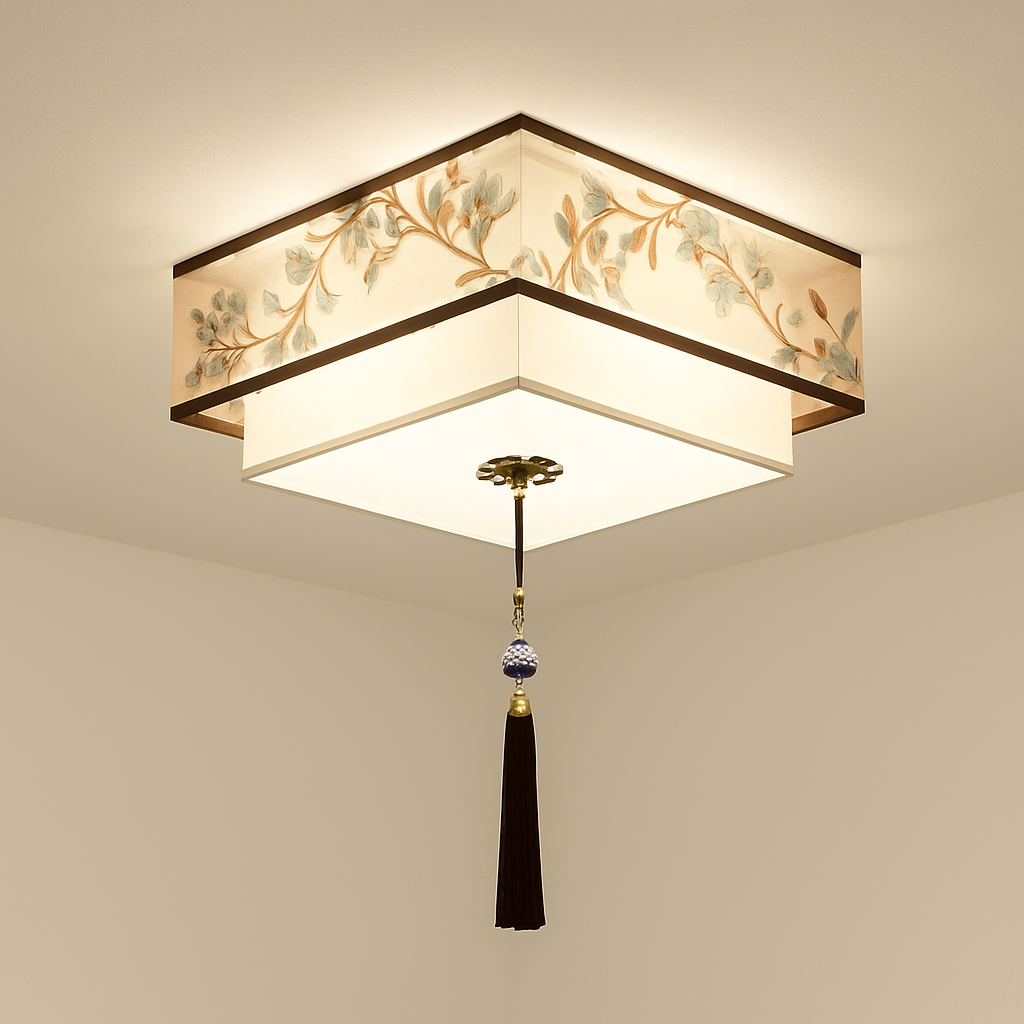 lustre chinois plafonnier chambre ronde Chinoiserie Luminaire Suspendu rétro maison salon étude Luminaire éclairage - vue 13 sur 17