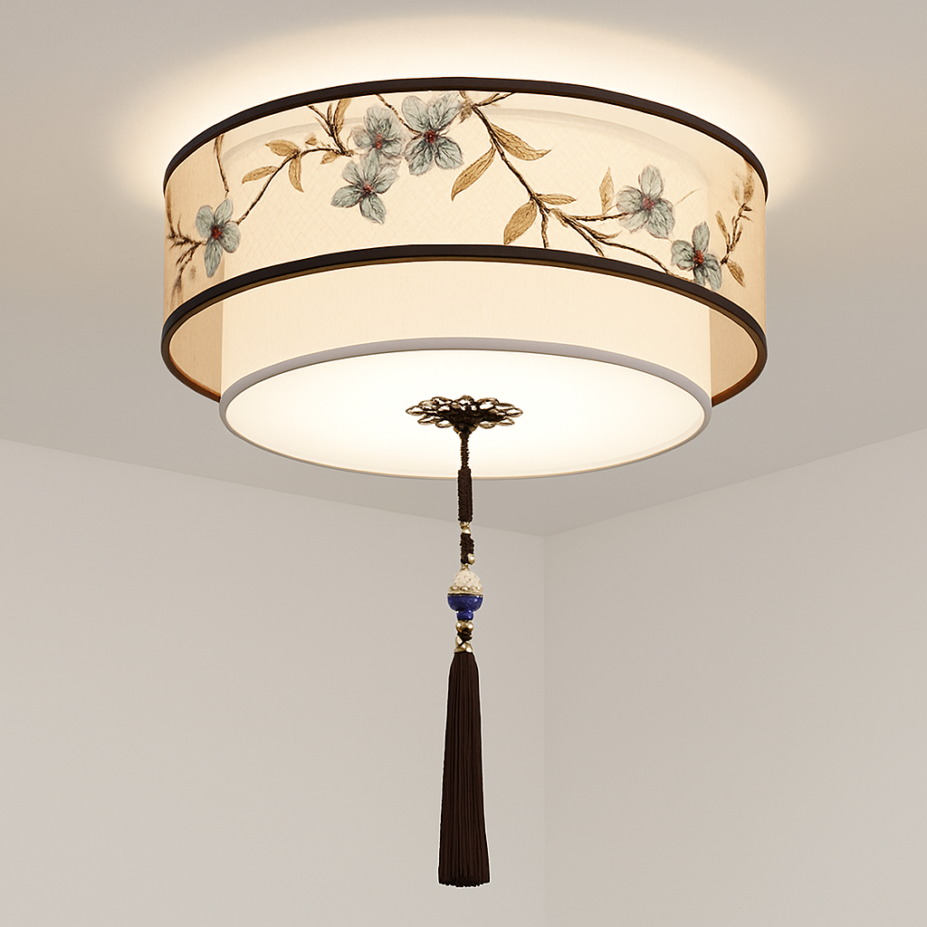 lustre chinois plafonnier chambre ronde Chinoiserie Luminaire Suspendu rétro maison salon étude Luminaire éclairage - vue 15 sur 17