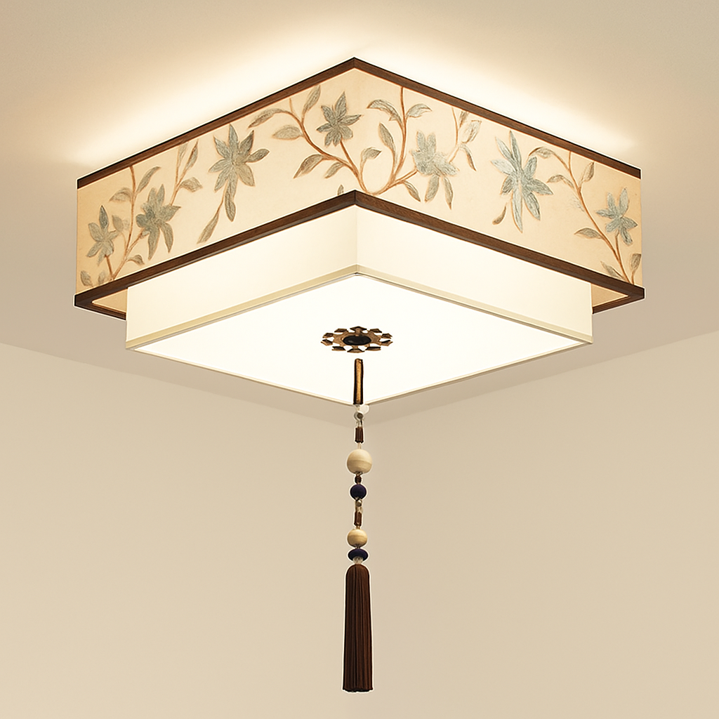 lustre chinois plafonnier chambre ronde Chinoiserie Luminaire Suspendu rétro maison salon étude Luminaire éclairage - vue 6 sur 17