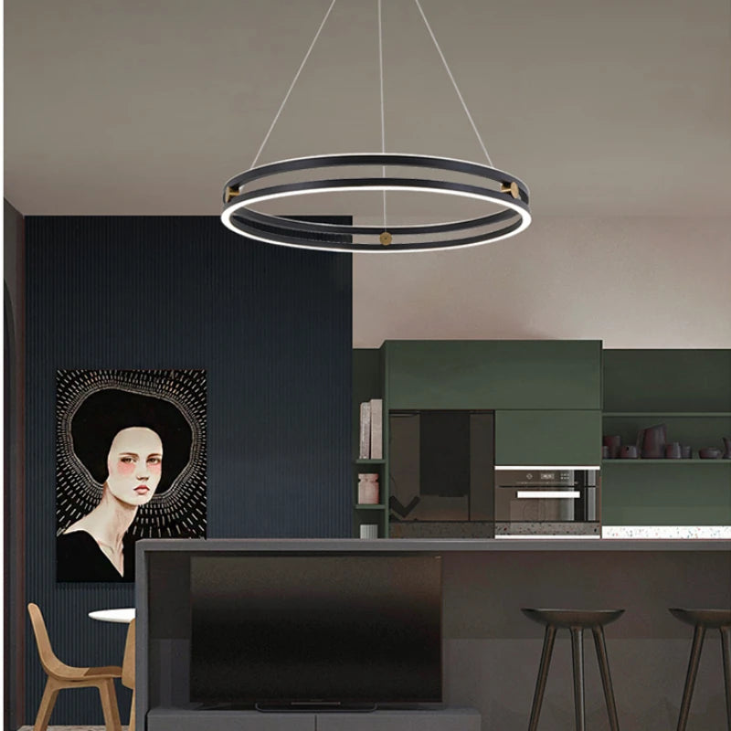 lustre circulaire moderne pour décoration intérieure créative et minimaliste