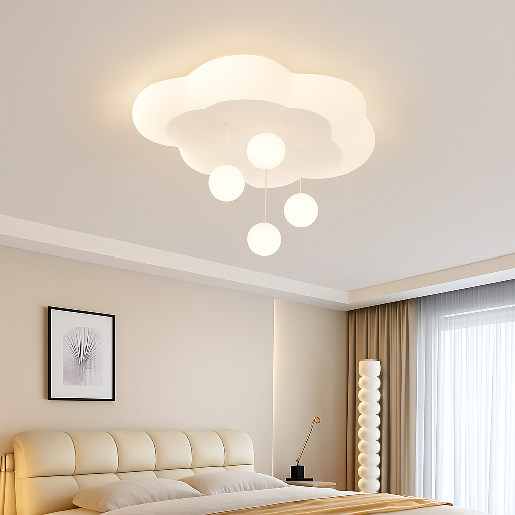 lustre créatif nuage blanc lune étoile pour enfants - vue 7 sur 10