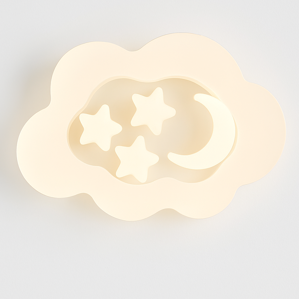 lustre créatif nuage blanc lune étoile pour enfants - vue 8 sur 10
