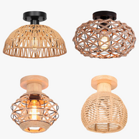 lustre de plafond en corde de chanvre fait main style industriel rétro