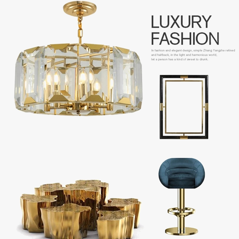 lustre de restaurant avec variété de cristaux 	 modèle
