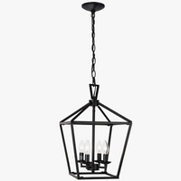 Minimalist retro black farmhouse chandelier for restaurant, kitchen, corridor and bedroom