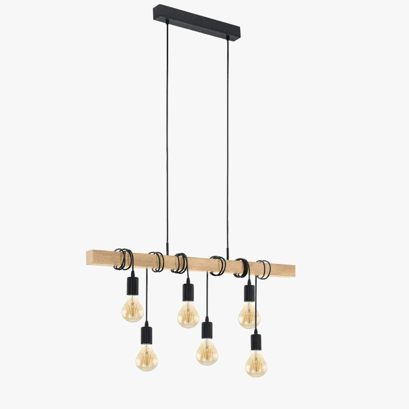 Lustre de Restaurant en bois rétro américain