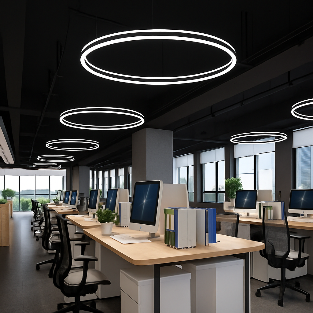 lustre design à Anneau moderne LED dimmable - vue 5 sur 9
