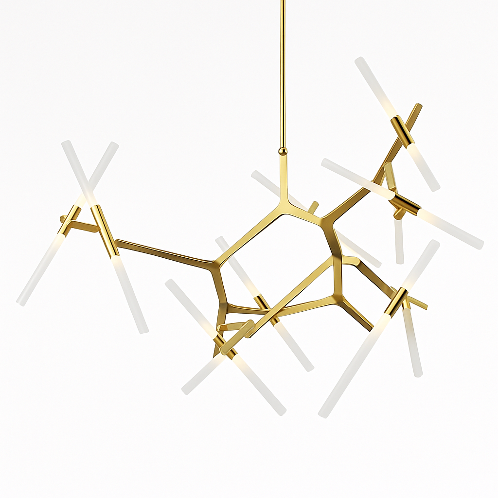 Lustre design avec branches en tube Arts - vue 11 sur 11