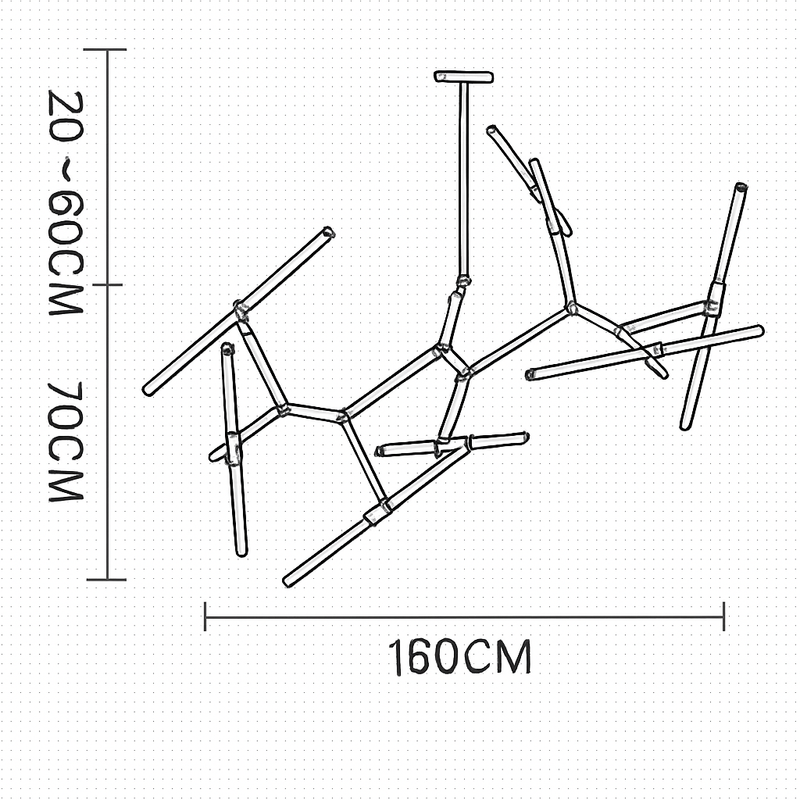 Lustre design avec branches en tube Arts