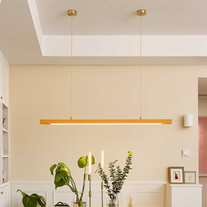 Lustre design en bois long à LED Bar