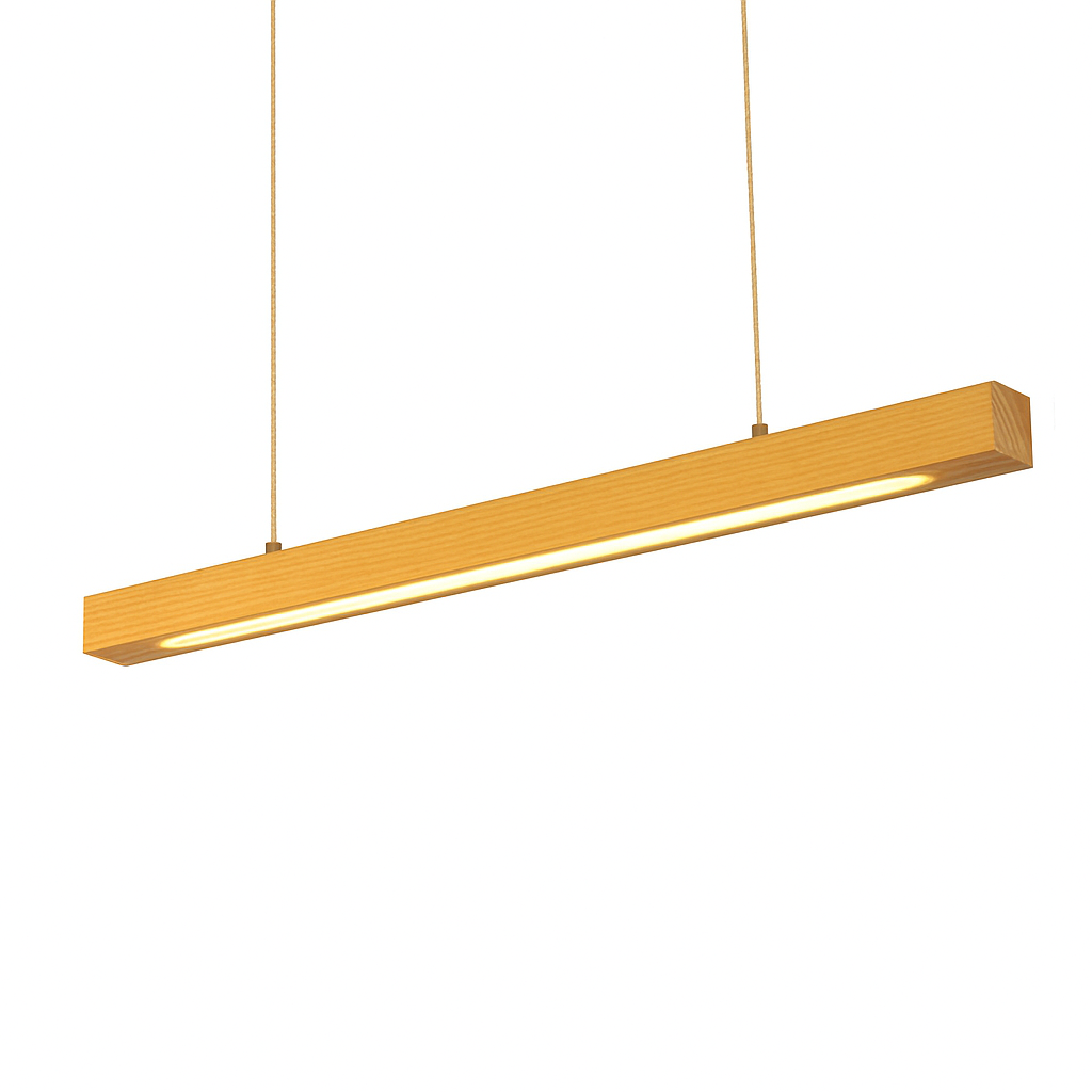 Lustre design en bois long à LED Bar - vue 6 sur 6