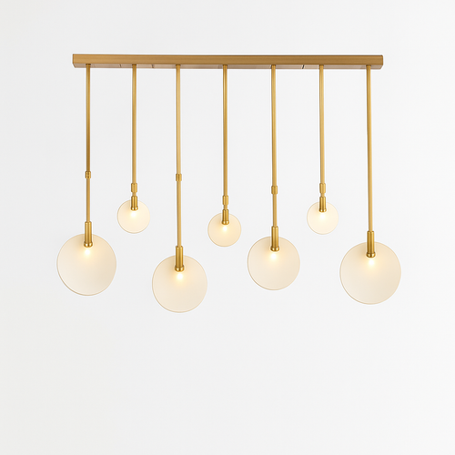 lustre design en marbre doré avec éclairage led tendance 2024