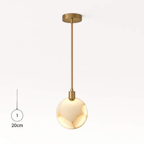 lustre design en marbre doré avec éclairage led tendance 2024