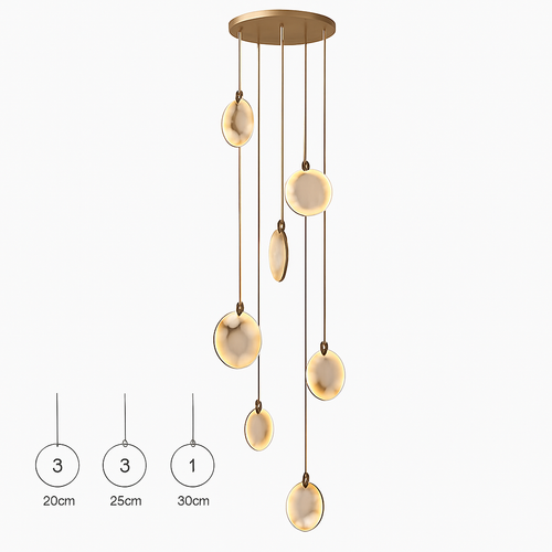 lustre design en marbre doré avec éclairage led tendance 2024