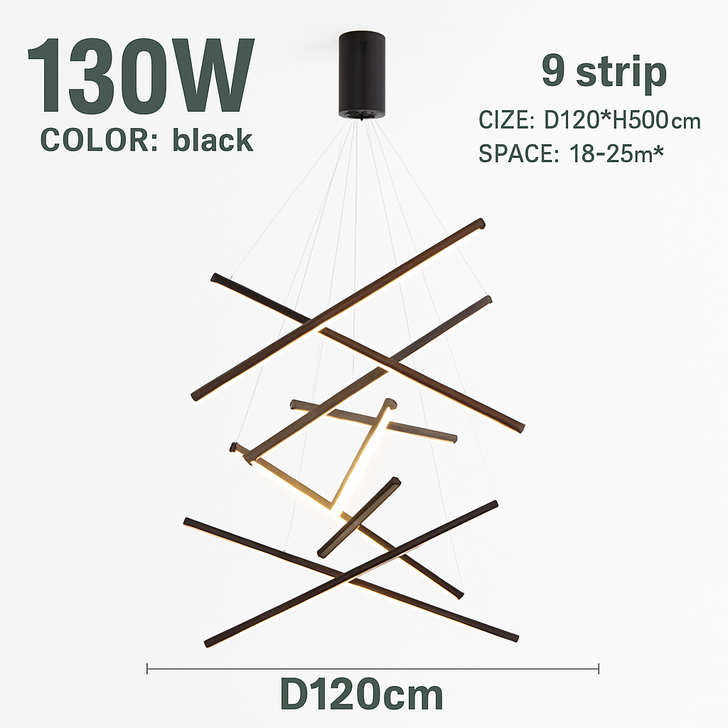 Lustre design LED barrettes lumineuses en métal Zillion - vue 11 sur 11