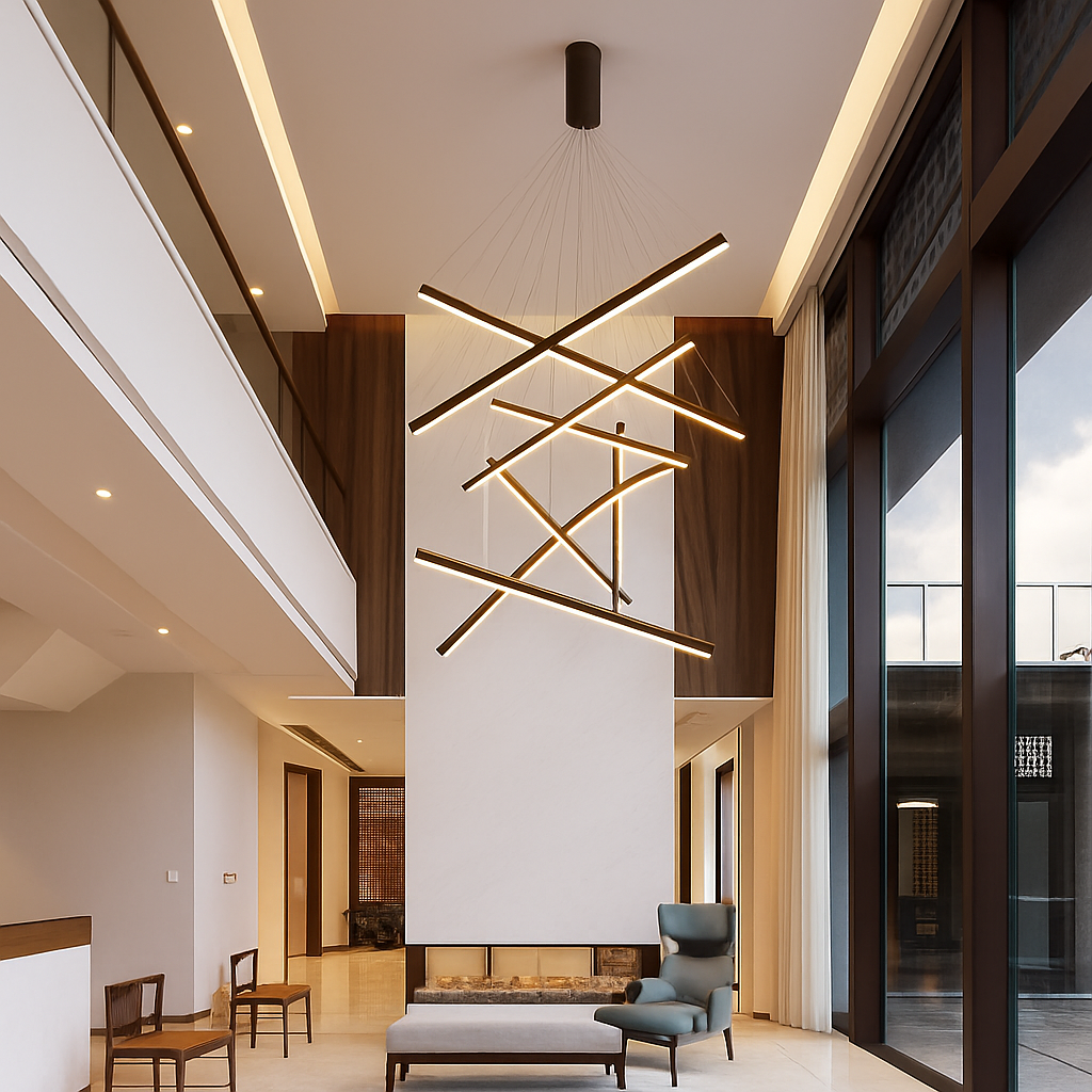 Lustre design LED barrettes lumineuses en métal Zillion - vue 5 sur 11