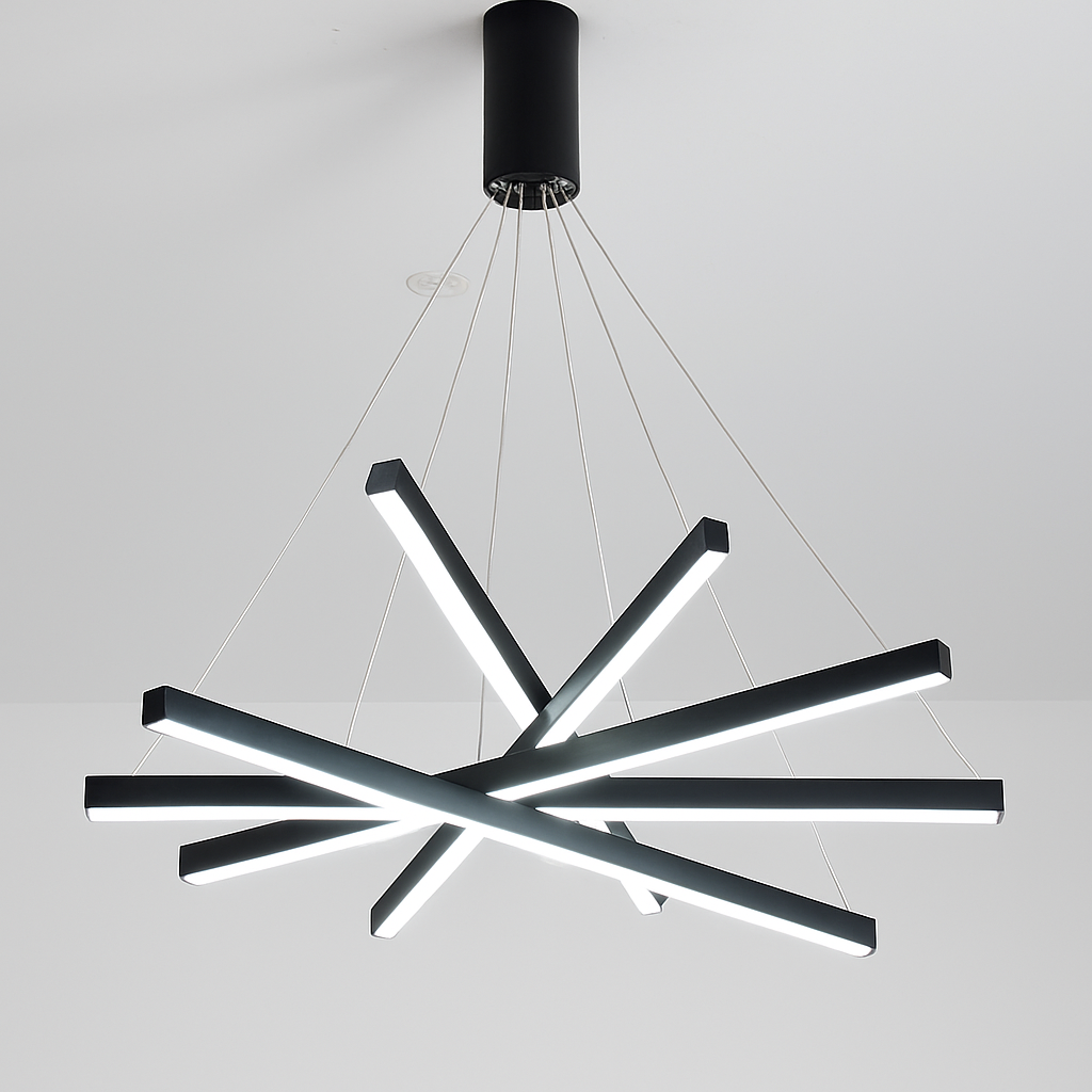 Lustre design LED barrettes lumineuses en métal Zillion - vue 7 sur 11