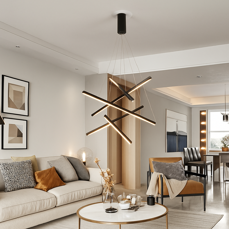 Lustre design LED barrettes lumineuses en métal Zillion