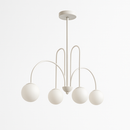 Lustre design LED à branches dorées avec boules en verre Light