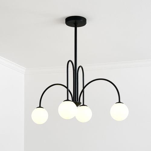 Lustre design LED à branches dorées avec boules en verre Light