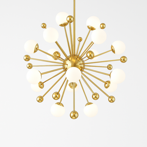 Lustre design LED doré avec plusieurs boule en verre Creative