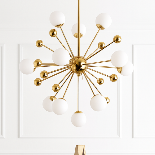 Lustre design LED doré avec plusieurs boule en verre Creative