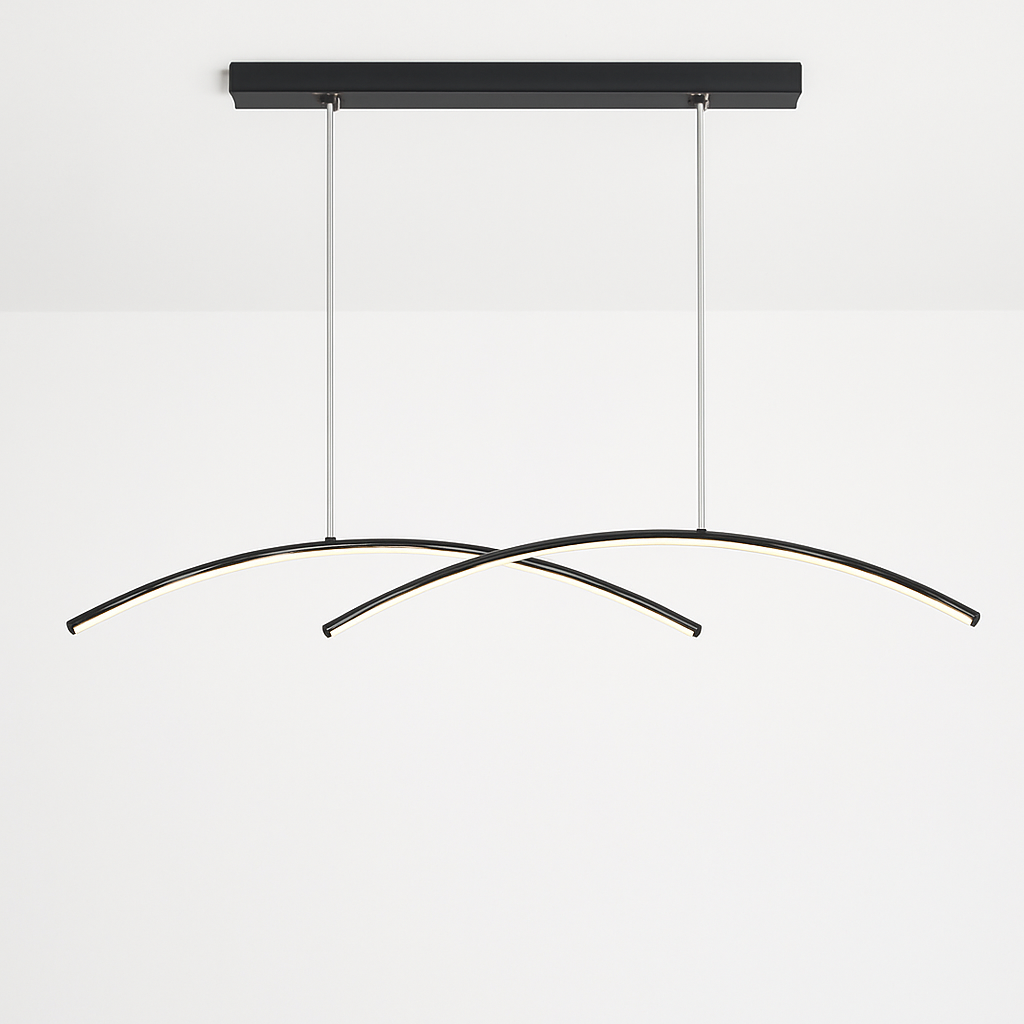 Lustre design LED en forme d'arc métallique Roxanna - vue 6 sur 8