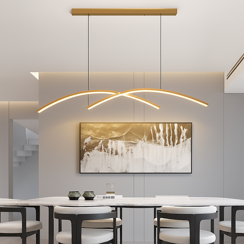 Lustre design LED en forme d'arc métallique Roxanna