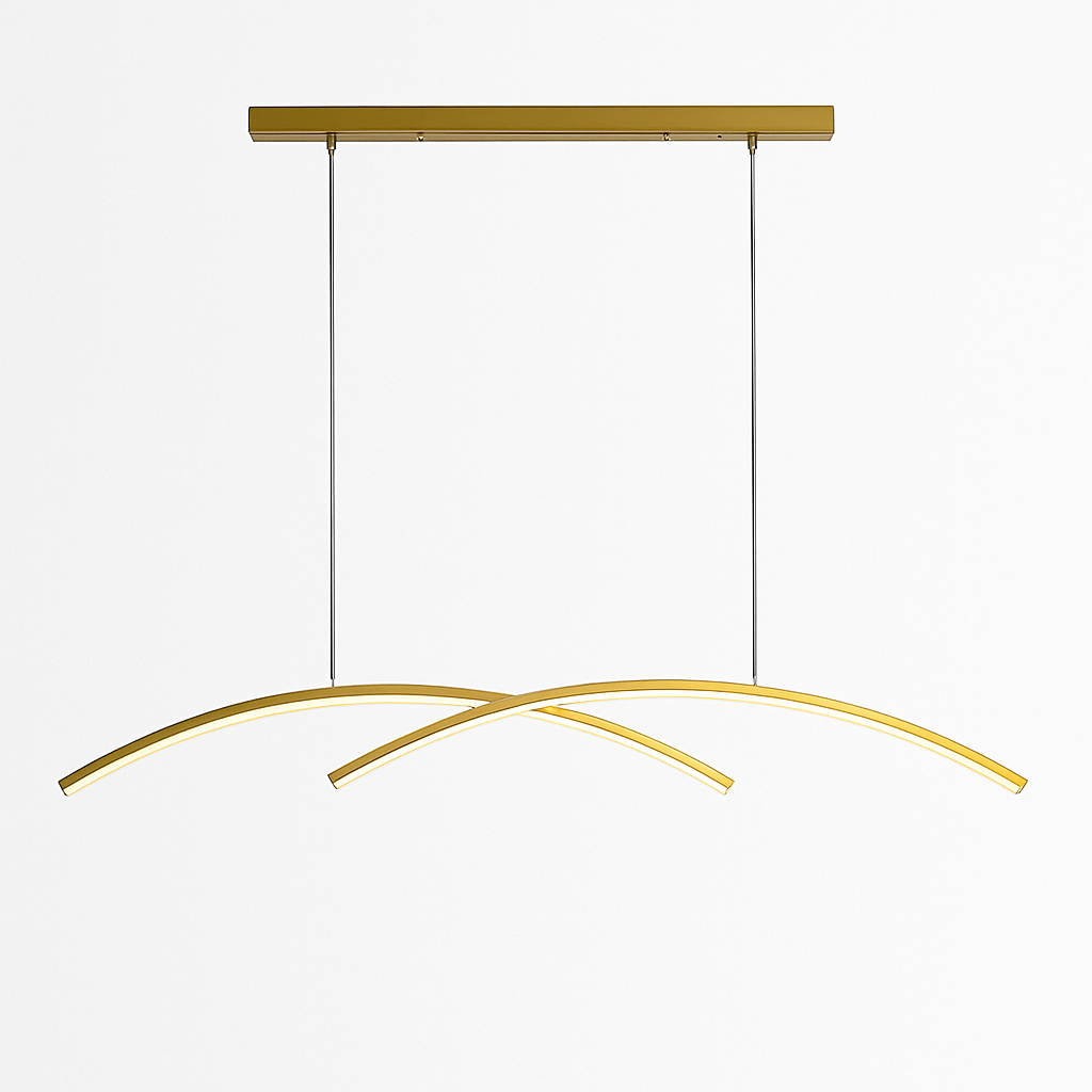 Lustre design LED en forme d'arc métallique Roxanna - vue 9 sur 8