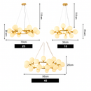 Lustre design à LED en métal avec plusieurs boules en verre Magic