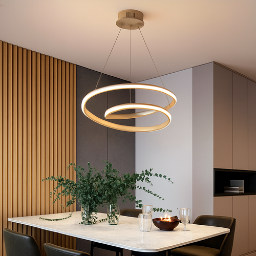 Lustre design à LED en spirale en aluminium Mooskolin