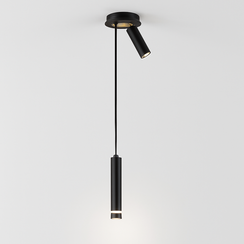 Lustre design LED tube lumineux doré ou noir Amias