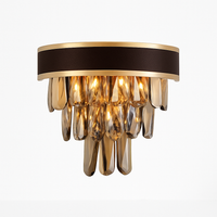 lustre design luxe vintage 	 led cuir cristal élégant