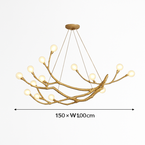 Lustre design moderne en forme de branches d'arbres avec plusieurs lampes LED