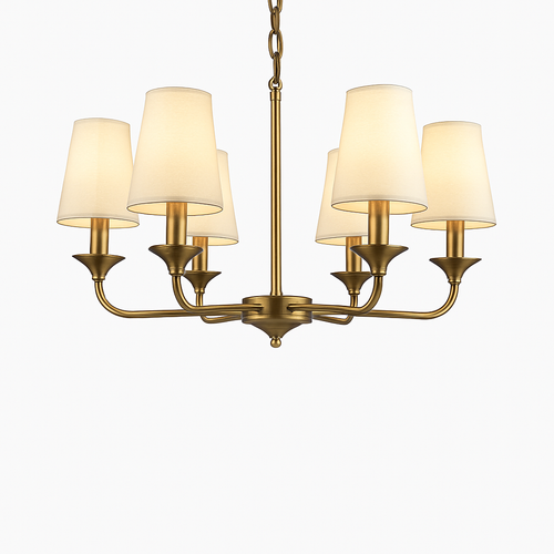 Lustre doré avec abat-jours Royal