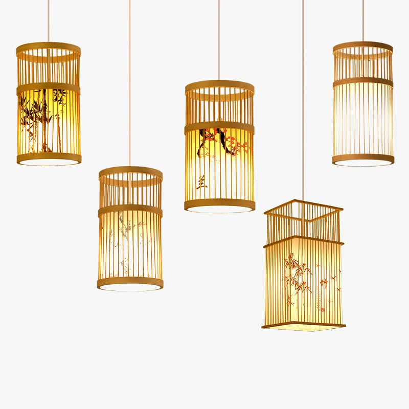 Suspension en bambou nordique moderne