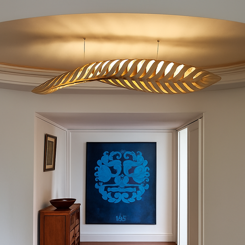 Creative wooden chandelier nordic minimalist wabi sabi style - vue 3 sur 8
